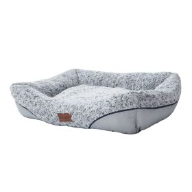Swirl Rose Velvet Dog Beds For Small Medium Dogs Removable Cushion Calming Dog Sofa Beds Anti-Anxiety Machine Washable Cat Beds (Option: M)