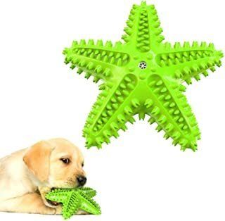 Dog Chew Toys, Natural Rubber Starfish-Shaped Dog Toys, Interactive Treats, Squeaky Dog Toothbrush Cleaner Teething Toys, Outdoor Puzzle Training Toy