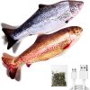 TOOGE 2 Pack 11" Floppy Fish Cat Toys with SilverVine and Catnip for Indoor Cats for Small Dogs Interactive Automatic Flopping Fish Cat Kicker Toys fo