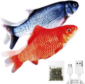 TOOGE 2 Pack 11" Floppy Fish Cat Toys with SilverVine and Catnip for Indoor Cats for Small Dogs Interactive Automatic Flopping Fish Cat Kicker Toys fo (Pattern Name: Redblackcarp)