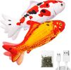 TOOGE 2 Pack 11" Floppy Fish Cat Toys with SilverVine and Catnip for Indoor Cats for Small Dogs Interactive Automatic Flopping Fish Cat Kicker Toys fo