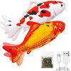 TOOGE 2 Pack 11" Floppy Fish Cat Toys with SilverVine and Catnip for Indoor Cats for Small Dogs Interactive Automatic Flopping Fish Cat Kicker Toys fo