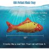 TOOGE 2 Pack 11" Floppy Fish Cat Toys with SilverVine and Catnip for Indoor Cats for Small Dogs Interactive Automatic Flopping Fish Cat Kicker Toys fo