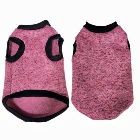 Pet Vest Fleece Lined Padded Warm Keeping Round Neck Pullover Dog Clothing (Option: Pink-XXL)