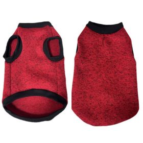Pet Vest Fleece Lined Padded Warm Keeping Round Neck Pullover Dog Clothing (Option: Red-XXL)